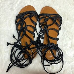 Mix No. 6 black gladiator sandals.